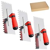 3-teilig Edelstahl Zahnglättekelle, Edelstahl Glättkelle mit Zahnung 6/8/10...