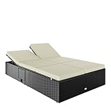 Casaria® Sonnenliege 2 Personen Klapptisch Doppelliege Wetterfest 7-Fach...