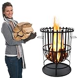 Robuster Feuerkorb Feuerstelle Eisen 55x40 cm Feuerschale mit Funkenschutz und...