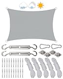 Sonnensegel 3x4m, Premium HDPE 98% UV Atmungsaktiv, Mit Ösen und...