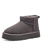 s.Oliver Damen Boots aus Leder Gefüttert, Grau (Graphite), 41 EU