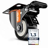 PEARWAY™ Premium Schwerlastrollen bis 320kg [4x Bremse] I Robuste Möbelrollen...