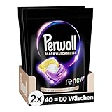 Perwoll Renew Caps Black Waschmittel 80 (2 x 40 Wäschen), All-in-1 Waschmittel...