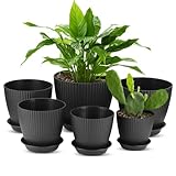 Zocipro 6 Packs Blumentopf mit untersetzer, 6 Größen Pflanzentopf...