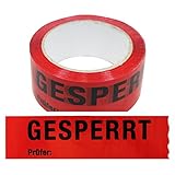 1 Rolle Klebeband Gesperrt, Prüfer: 50 mm x 66 lfm Absperrband Paketband...