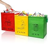 Suprbee Mülltrennsystem 3fach, Taschen Mülleimer 3 Fächer für zum trennen...