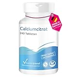 Vitamintrend Calcium hochdosiert 900mg, 240 Tabletten, aus Calciumcitrat,...