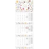 Häfft® 3-Monatskalender 2025 Wandkalender mit Datumsschieber 'Wild Flower'...