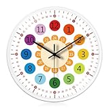 Kinder Wanduhr Ohne Tickgeräusche: 20cm Lernuhr für Mädchen und Jungen -...