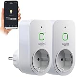 Luminea Home Control LED Dimmer: 2er Smarte WLAN-Dimmer-Steckdose mit...