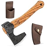 BeaverCraft Campingaxt AX6 Handgeschmiedetes Beil Outdoor Axt mit Holzstiel -...