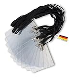 Schlüsselbänder aus Baumwolle mit Ausweishülle DIN A6 - twist4® (schwarz, 10...