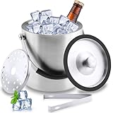 Zosenyer 1.6L Eiswürfelbehälter, Eisbehälter mit Deckel, Eiskübel mit Clips...