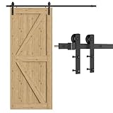 TSMST 6.7FT/202cm Schiebetürsystem Komplett-Set für Schiebetüren,Schwarz...