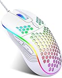JYCSTE Kabelgebundene Gaming Maus, RGB-Hintergrundbeleuchtung und 7200...