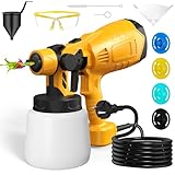 FIVAVA Farbsprühsystem, Lackierpistole Elektrisch mit 4 Düsen und 3...