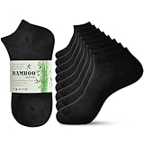 Jeasona 8 Paar Bambus Socken Damen 39-42 Sneaker Socken Damen 39-42 Schwarz Kurz...