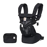 Ergobaby Babytrage für Neugeborene ab Geburt bis 20kg, 4in1 Omni 360 Cool Air...