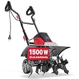 ONBEST Elektro Gartenfräse – 45 cm Arbeitsbreite – 1500 Watt Motor – 24...