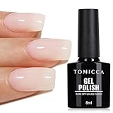 TOMICCA UV Nagellack Milchig Weiss, 8ml Milchig Weiß Gel-Nagellack, UV LED Soak...