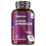 D Mannose Kapseln - 2000mg pro Portion - 180 D- Mannose Stück - Vegan & Frei...
