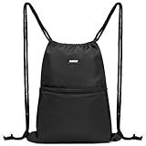 WANDF Rucksack mit Kordelzug Turnbeutel Sportbeutel Gym Bag Mit Aussentasche...