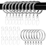 Roxanex 50 Stück Gardinenringe und Haken aus Metall, 37mm geräuschlose Ringe...
