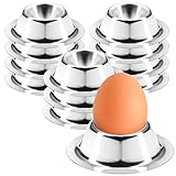 com-four® 12x Eierbecher aus Edelstahl - elegante wärmeisolierende Eierhalter...