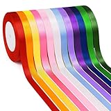 12 Farben Satinband Bänder, 22m X 10mm Geschenkband, Polyester Satinband,...
