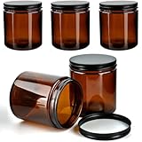 YFZYT Cremedosen zum Befüllen(450ml*4 Stück), Braunglas mit Schraubverschluss,...