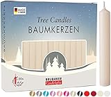 BRUBAKER 20er Pack Baumkerzen Wachs - Weihnachtskerzen Pyramidenkerzen...