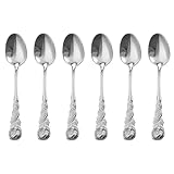 GRÄWE Espressolöffel 6-teilig, Edelstahl, Serie Rosendekor, silberfarben