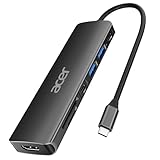 Acer USB C Hub, 7-in-1 USB-C zu HDMI Splitter, 2 USB 3.1 GEN1 und 5 Gbps Typ-C...