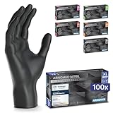 ARNOMED Einweghandschuhe 100 Stück/Box, XL, Schwarze Einmalhandschuhe,...