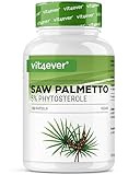 Saw Palmetto Extrakt - 180 Kapseln mit 500 mg Extrakt - Premium: 5% Phytosterole...