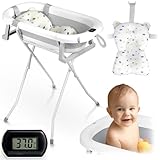 Ricokids Baby Badewanne Babywanne mit Gestell Thermometer und Badekissen -...