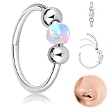 ClcIosis 1 Stück Nostril Piercing Ring, 1 * 8mm Nasen Piercing Stecker, Damen...
