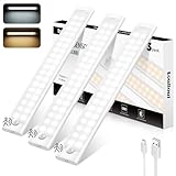 LouBout 72LED Unterbauleuchte Küche 30CM,3 Stück Schrankbeleuchtung LED mit...
