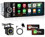 1 DIN Autoradio mit Wireless CarPlay & Android Auto, 6,36 Zoll Auto Radio mit...