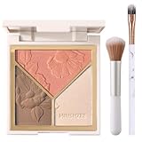 Highlighter Palette, 3-In-1 Highlighter Puder Matter Schimmer Make-Up...