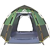 HEWOLF Kuppelzelt 3-4 Personen Campingzelt Wasserdicht Pop Up Zelt UV-Schutz...