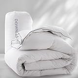 DOWNFOCUS Komfort Daunendecke 220x240 cm, 100% Bauwolle Bettdecke mit Daunen und...