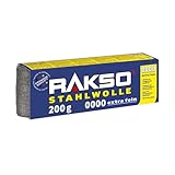 RAKSO Stahlwolle extrafein 0000-200g, 1 Banderole, poliert gewachstes Holz,...