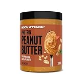 Body Attack Peanut Butter Crunchy, 1kg - Erdnussbutter mit Stückchen, 30%...