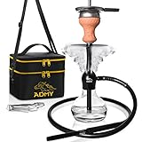 ADMY Mini Shisha Set, Hookah to go 35cm Aluminium | Kleine Wasserpfeife | Shisha...