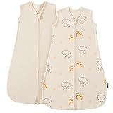 PewinGo Baby Schlafsack 0.5 TOG 2PCS aus 100%-Baumwolle für Neugeborene 0-6...