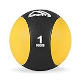 MSPORTS Medizinball 1 kg – Professionelle Studio-Qualität inkl. Übungsposter...