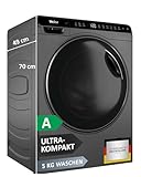 Haier Mini-Waschmaschine 5kg I Ultra-kompakt I 51cm Breite, 70cm Höhe I Mit...