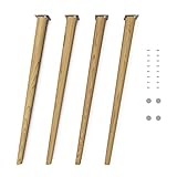 Sossai® Holz-Tischbeine - Clif Round Slim | Öl-Finish | Höhe: 71 cm | HMF2 |...