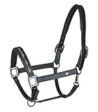 WALDHAUSEN Lederhalfter Crystal, schwarz/grau, VB